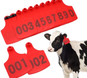 Home 32 100-Pack Cows Large Numbered Ear Tags